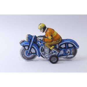 Balloon Cordatic Motorcycle Tin Toy, 1960s, Hungary, Toy Vehicle, Retro,